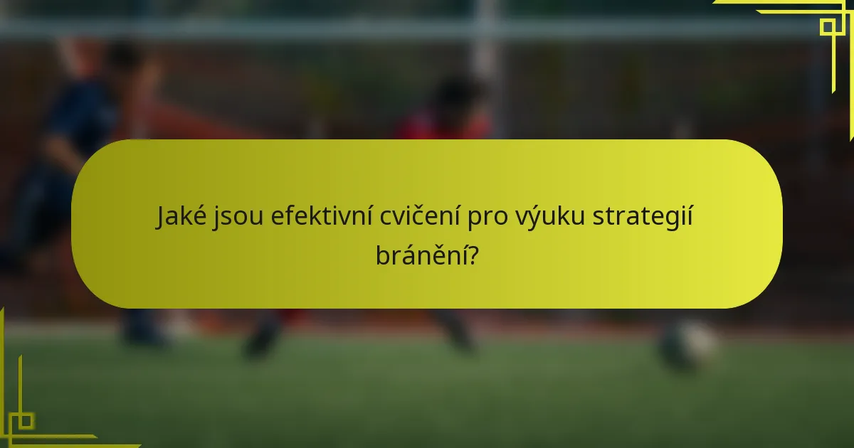 Jaké jsou efektivní cvičení pro výuku strategií bránění?